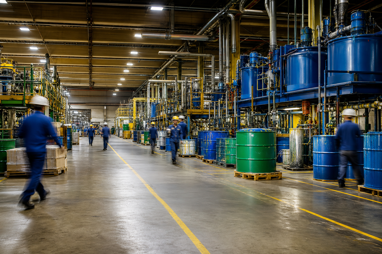 Factory Coating Production with Blurred Workers