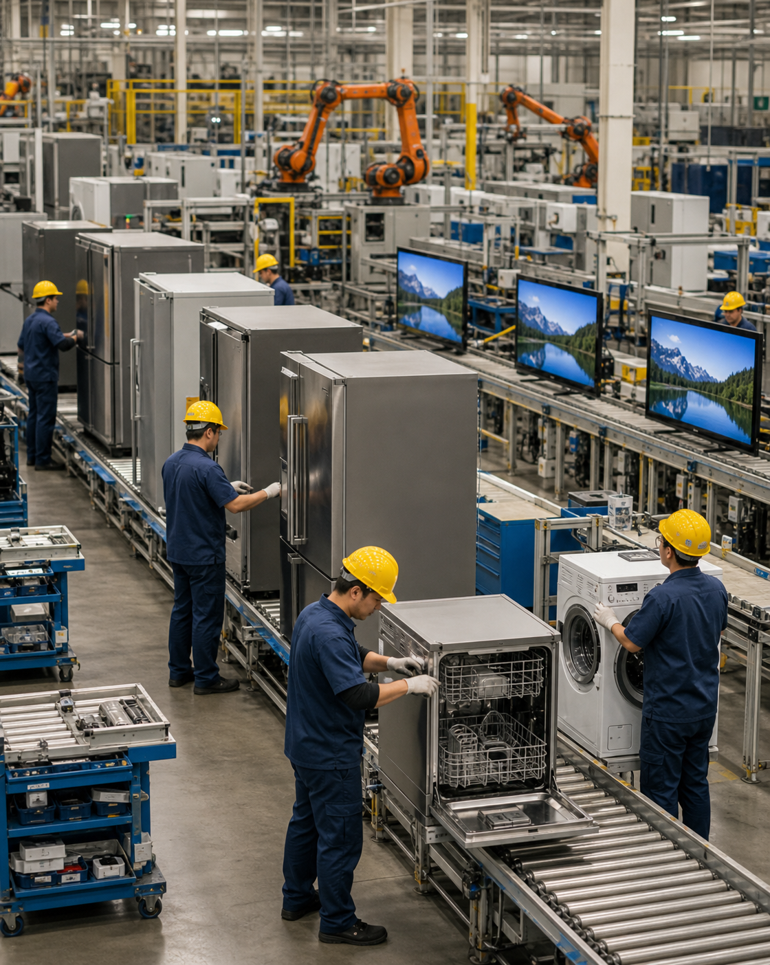 Manufacturing Plant with Appliances in Production