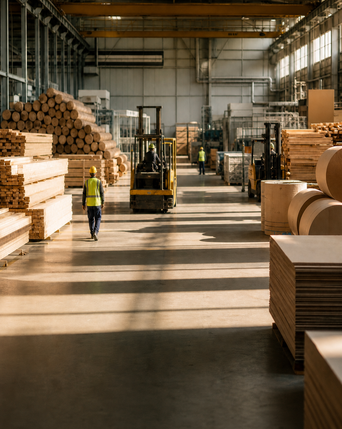 Paper Manufacturing Warehouse Amidst Lush Forest-1