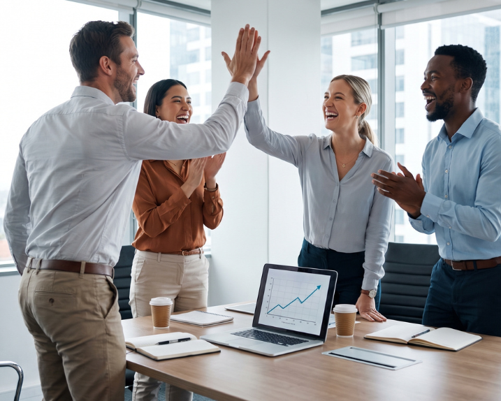 Pricing team celebrating impressive numbers