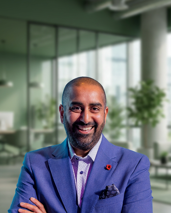 Ronak Sheth speaking in a professional portrait in the office