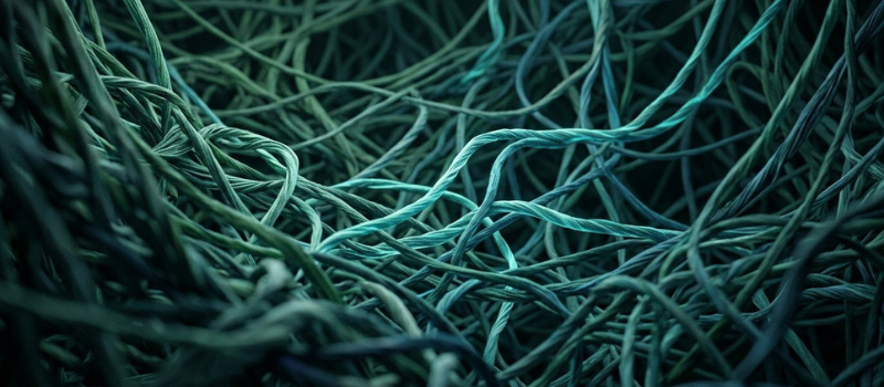 Complex networks tangled cool toned fibers