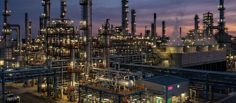 Energy facility fuel at night