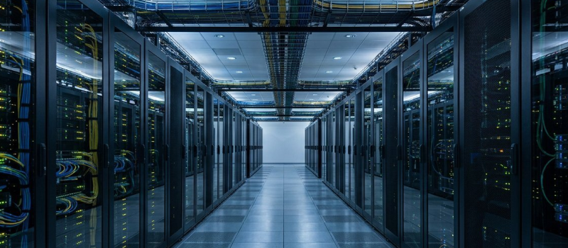 Modern data center corridor