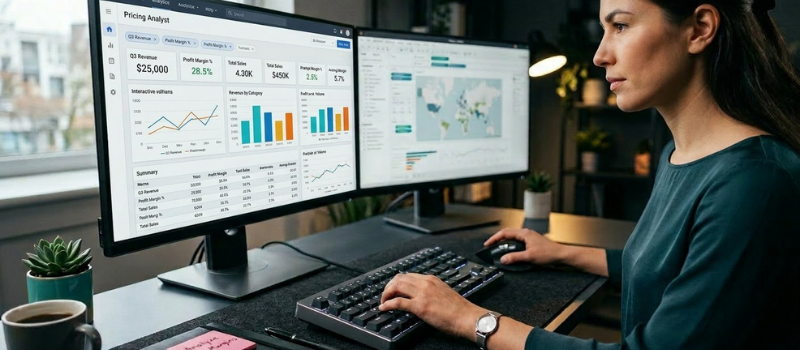 Modern pricing analyst dashboard