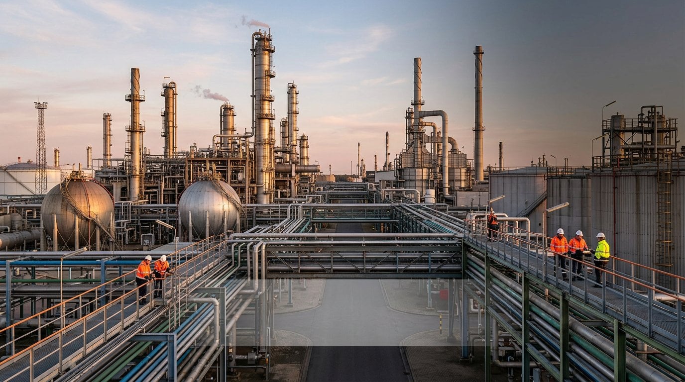 Oil refinery morning