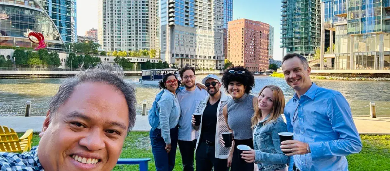 Pricefx employees on the river outside Chicago office