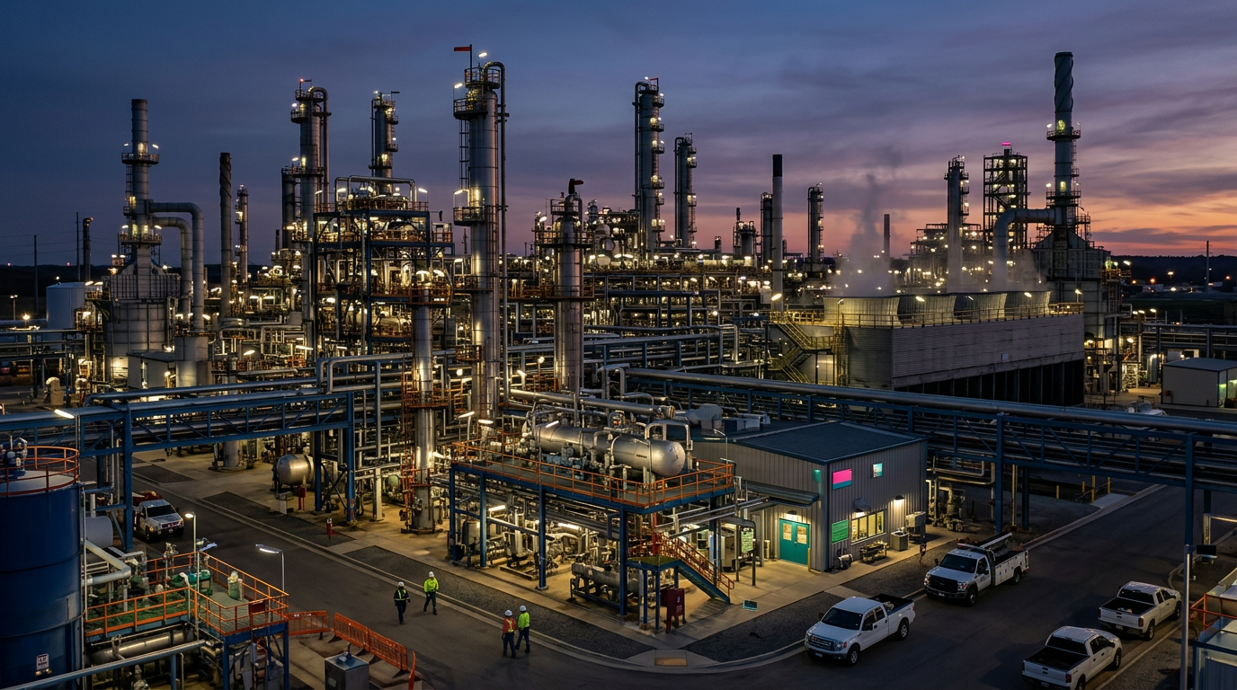Energy facility fuel at night