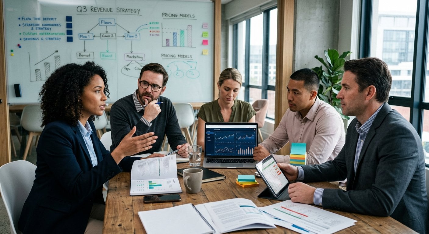 Business team meeting pricing