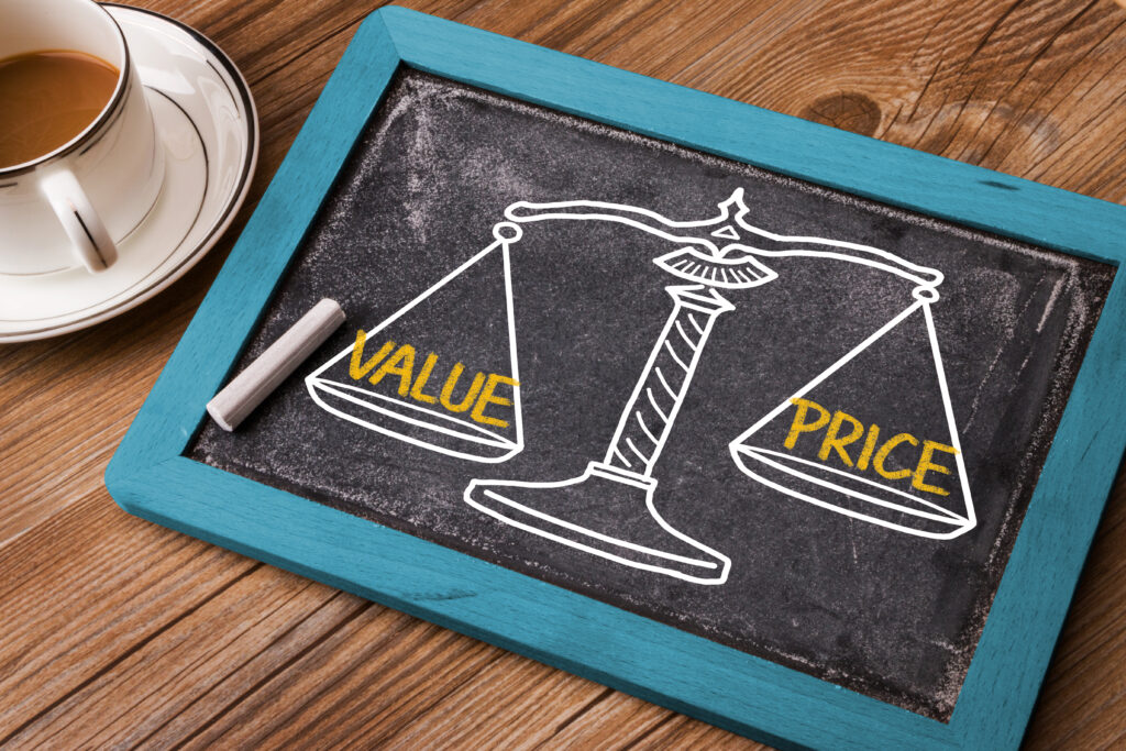 value-price-concept-on-balance-scale