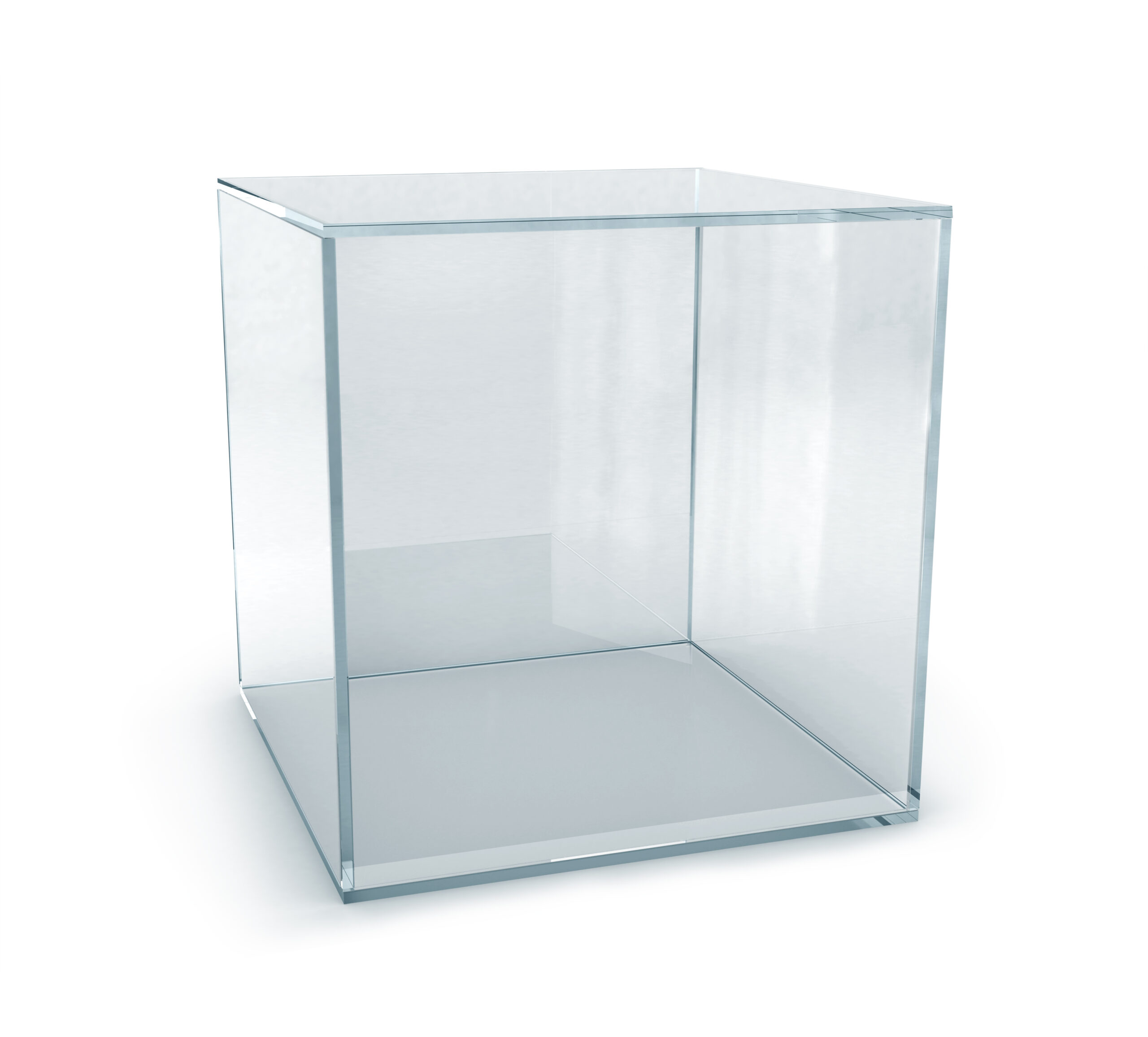 Glass-box-white-background