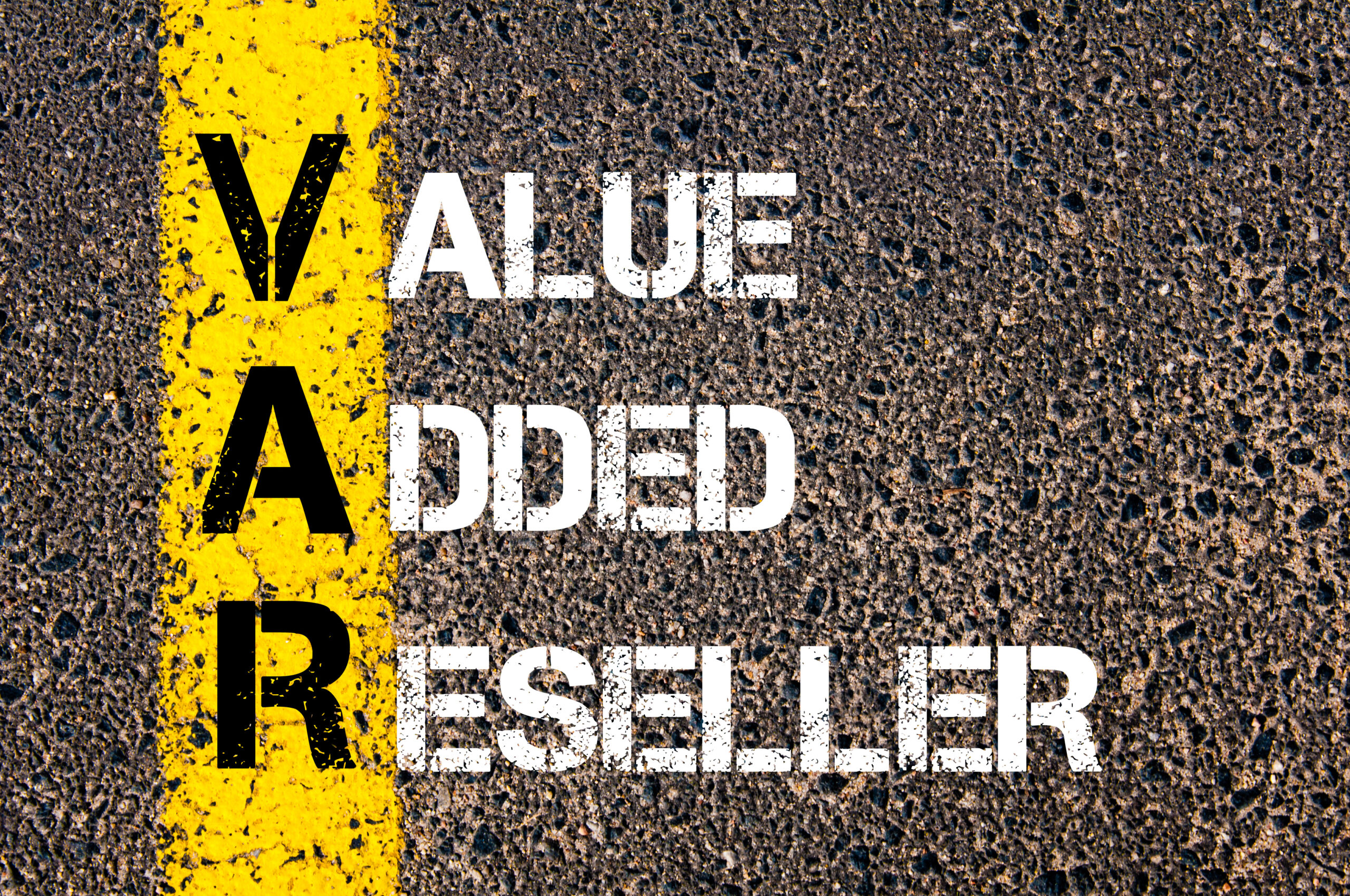 VAR-Value-Added-Reseller-Painted-on-Asphalt-Road-Surface