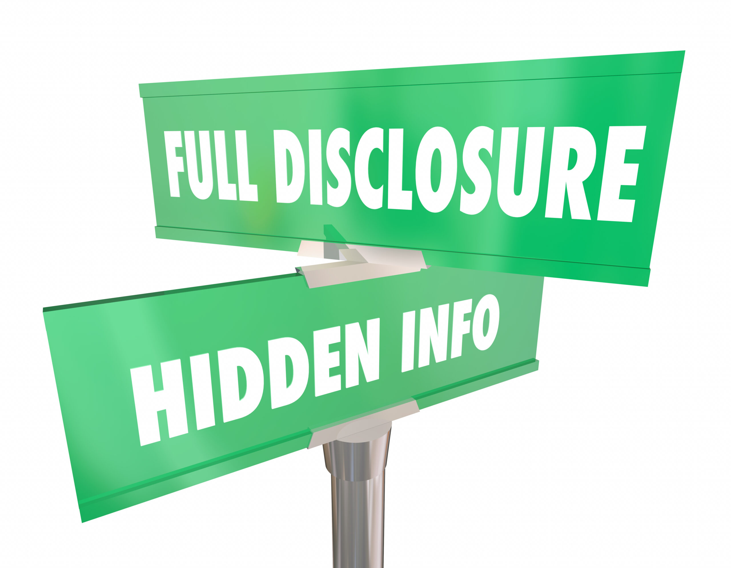 Full-Disclosure-vs-Hidden-Info-Signs-On-A-Signpost