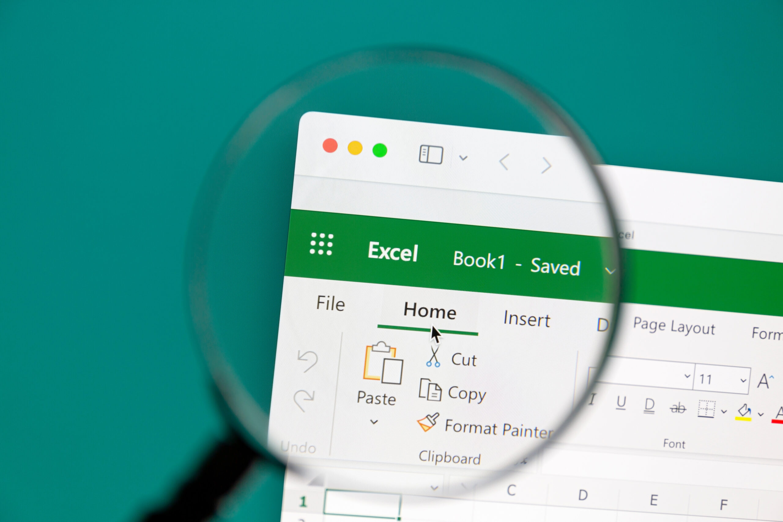 Microsoft-Excel-Spreadsheet-displayed-through-a-magnifying-glass